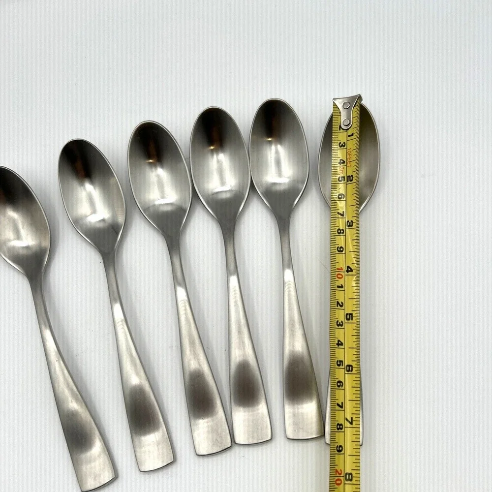 Sant' Andrea Teaspoons Set of 6 OS Silver Satin Finish Stainless Steel Flatware